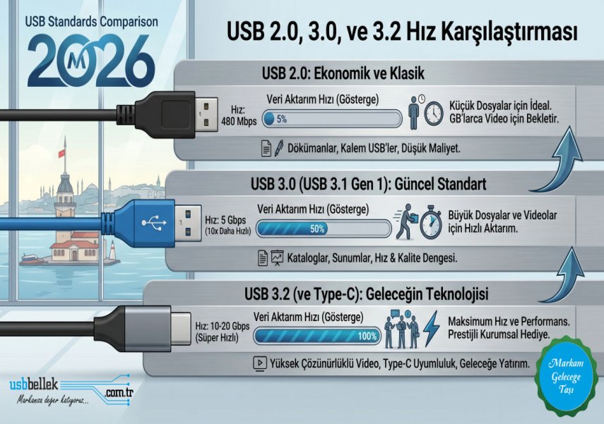 USB 2.0, 3.0 ve 3.2 Arasındaki Fark