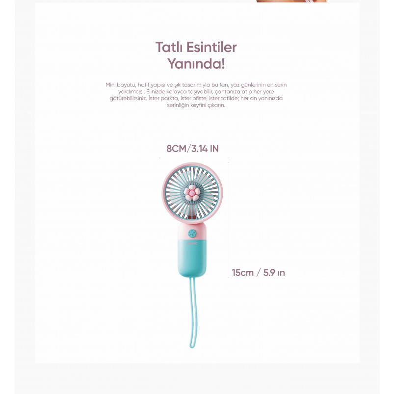 El Tipi Mini Taşınabilir Vantilatör Fan AFN24