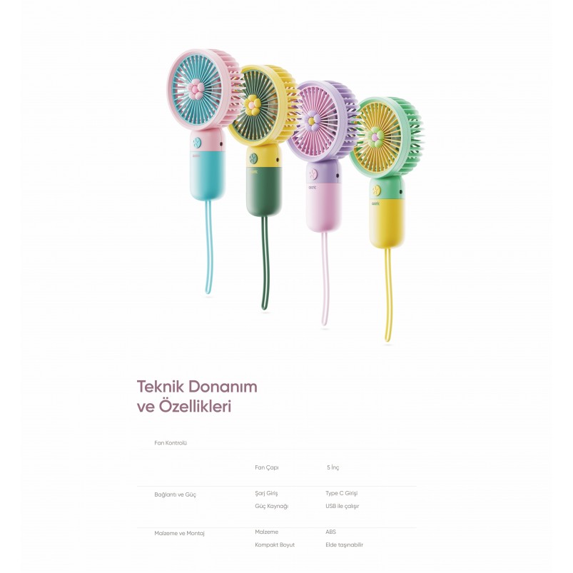 El Tipi Mini Taşınabilir Vantilatör Fan AFN24